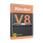 Rhodes Music V8 Pro professional audio interface for music recording, live streaming, and studio sound production with high-fidelity audio controls.